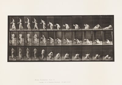 Talíř 271. Stoupající ze země s papírem v levé ruce od Eadweard Muybridge