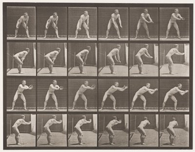 Talíř 280.Base-ball; Chytání, 1885 od Eadweard Muybridge