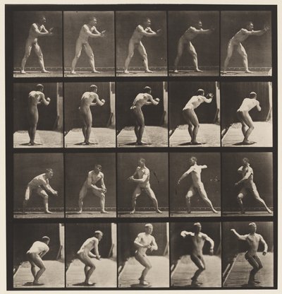 Talíř 282.Base-ball; Chytání a házení, 1885 od Eadweard Muybridge