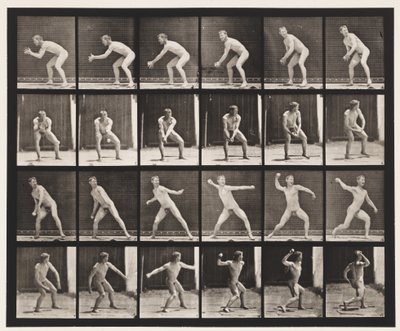Talíř 283.Base-ball; Chytání a házení, 1885 od Eadweard Muybridge