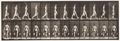 Talíř 29. Chůze, nošení vědra vody v každé ruce, 1872-1885 od Eadweard Muybridge