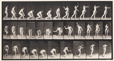 Talíř 303. Zvednutí míče a jeho házení, 1872-1885 od Eadweard Muybridge
