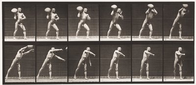 Talíř 311. Heaving a 75-lb Rock, 1885 od Eadweard Muybridge