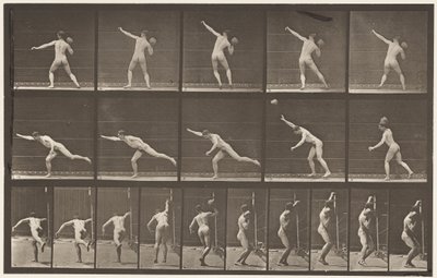 Talíř 313. Heaving a 20-lb Rock, 1885 od Eadweard Muybridge