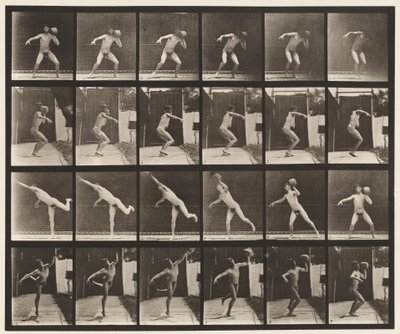 Talíř 315. Zvedání 20-lb skály od Eadweard Muybridge