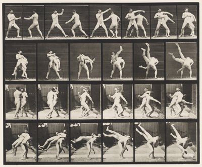 Talíř 332. Boxování; Zkřížené hýždě (boty) od Eadweard Muybridge