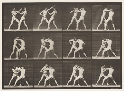 Talíř 340. Boxování; Otevřená ruka od Eadweard Muybridge