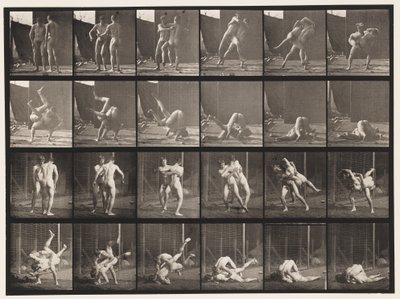 Talíř 348.Zápas, řecko-římský, 1885 od Eadweard Muybridge