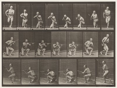 Talíř 356. Klečení, střelba a vstávání od Eadweard Muybridge