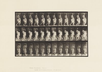 Talíř 35. Chůze, Nošení dítěte od Eadweard Muybridge