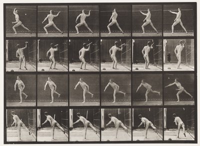 Talíř 360. Házení oštěpem, 1872-1885 od Eadweard Muybridge