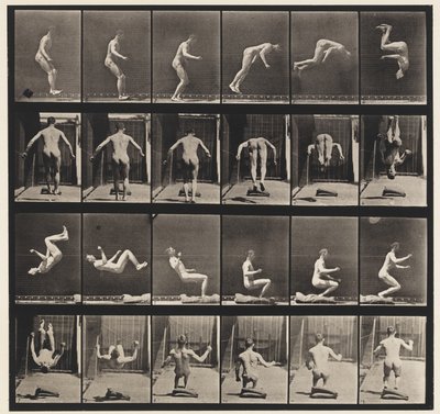 Talíř 363. Běžící salto, 1885 od Eadweard Muybridge