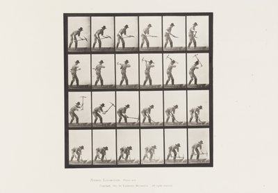 Talíř 386. Horník pomocí trsátka od Eadweard Muybridge