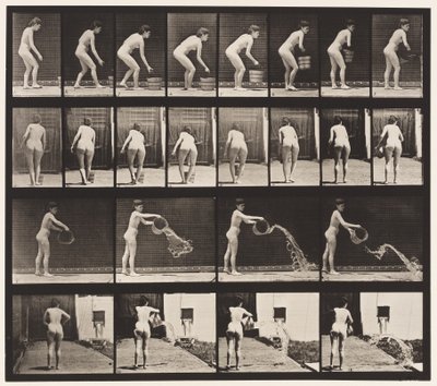 Talíř 401. Vyprázdnění vědra s vodou od Eadweard Muybridge
