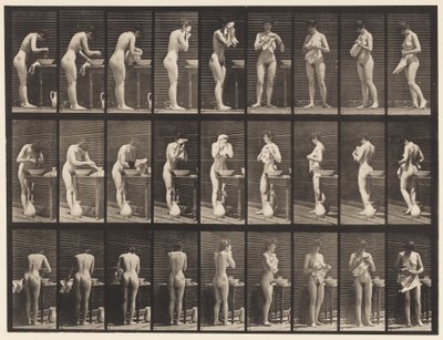 Talíř 412. Mytí, otírání čela a otáčení od Eadweard Muybridge