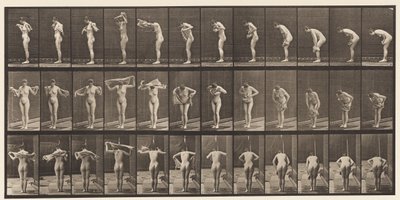 Talíř 414. Vytírání těla ručníkem od Eadweard Muybridge