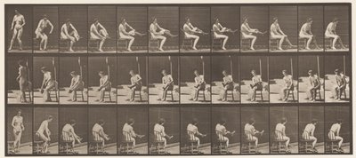 Talíř 418. Záchod, sezení a oblékání punčoch, 1872-1885 od Eadweard Muybridge