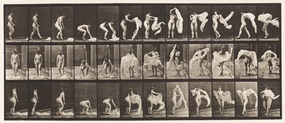 Talíř 419. Záchod, shrbený, přehození kolem ramen od Eadweard Muybridge