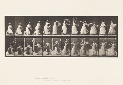 Talíř 424.Toaleta; Vstát ze židle a nasadit si šál, 1885 od Eadweard Muybridge