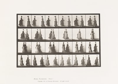 Talíř 45. Chůze Setkání dvou modelů a částečné otáčení od Eadweard Muybridge