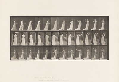 Talíř 462. Nalévání libace na zem, pití z poháru, 1885 od Eadweard Muybridge