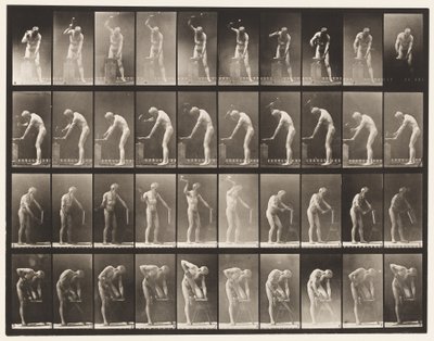 Talíř 491. A, Zatloukání na kovadlinu; B, Zatloukání kovadliny od Eadweard Muybridge