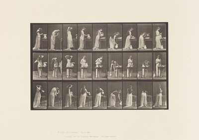Talíř 496.Různé fáze záchoda, 1885 od Eadweard Muybridge