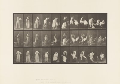 Talíř 497.Různé fáze záchodu, 1885 od Eadweard Muybridge