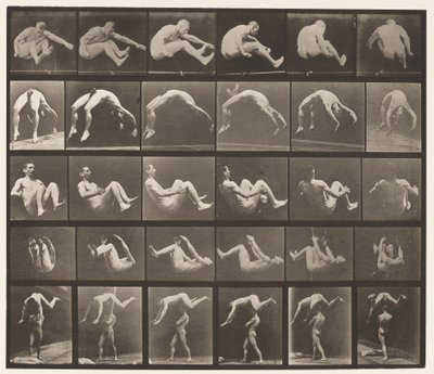 Talíř 522. A, 97 Skákání; B, 98 Handspring; C, 98 Salto od Eadweard Muybridge
