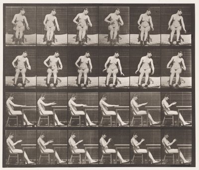 Deska 545. Uměle vyvolané křeče; A, B, Při sezení od Eadweard Muybridge