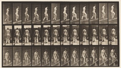 Talíř 87. Vzestupný sklon, vědro vody v každé ruce od Eadweard Muybridge
