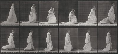 Tabulka číslo 207. Sehnutí a zvedání vlečky od Eadweard Muybridge