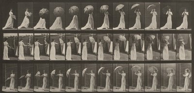 Tabule číslo 461. Otevření slunečníku a otočení se od Eadweard Muybridge