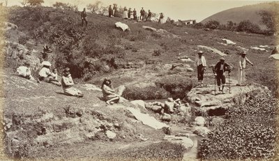 Stahování látky v Almolonga, Guatemala od Eadweard Muybridge
