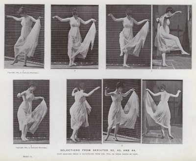 Lidská postava v pohybu: Výběr ze sérií 62, 63 a 64 od Eadweard Muybridge