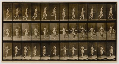 Žena používající švihadlo, z knihy Pohyb zvířat od Eadweard Muybridge