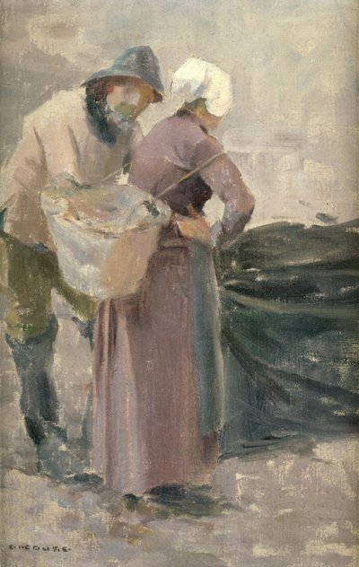 The Housewife Looking at the Fishermans Catch, c.1900 od Eanger Irving Couse