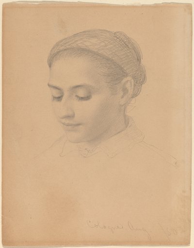 Hlava mladé ženy od Eastman Johnson