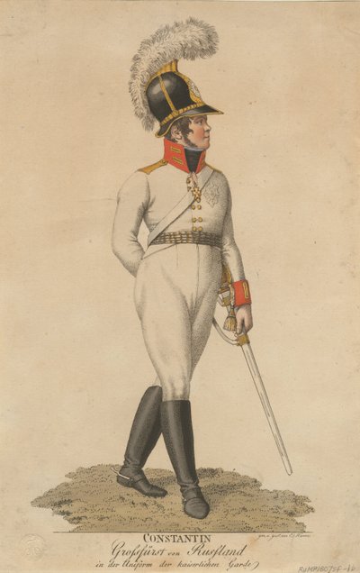 Portrét velkovévody Konstantina Pavloviče z Ruska 1779-1831, 1807 od Eberhard Siegfried Henne