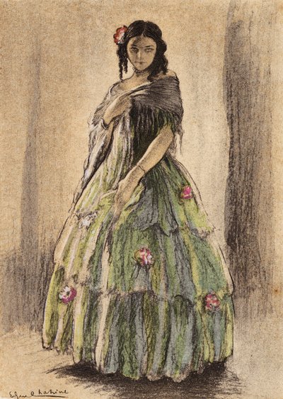 Ilustrace k Madame Bovary od Gustava Flauberta (barevná litografie) od Edgar Chahine
