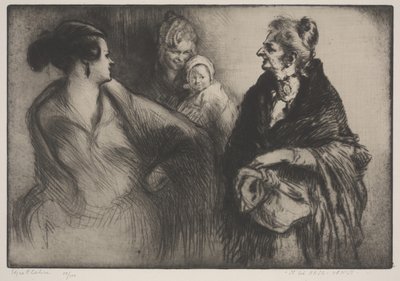Krásný nos, Benátky (Il bel naso, Venise) (suchá jehla) od Edgar Chahine