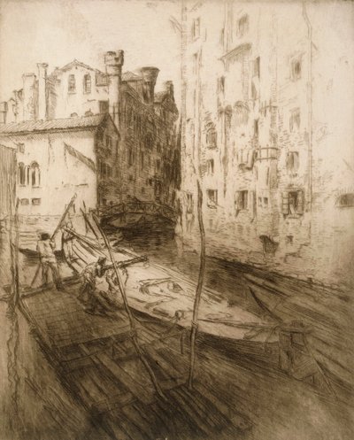 Židovské ghetto v Benátkách, 1906. od Edgar Chahine