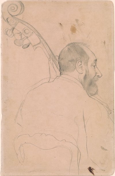 Achille Gouffe, kontrabasista v pařížské opeře od Edgar Degas