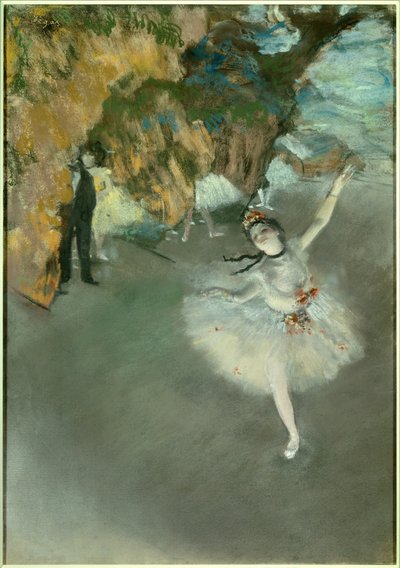 Balet nebo Hvězda nebo Tanečnice na jevišti od Edgar Degas