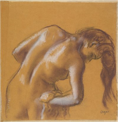 Koupající se žena, která se utírá od Edgar Degas