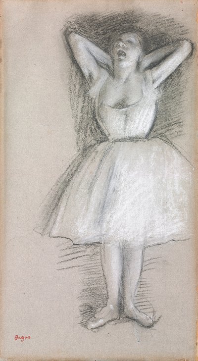 Tanečnice, paže zvednuté za hlavou; Tanečnice se zvednutými pažemi a zvednutými za hlavu, od Edgar Degas