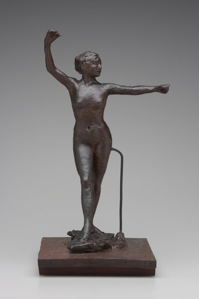 Tanečnice připravená tančit s pravou nohou vpřed, 1882-95 (vosk a kombinovaná technika) od Edgar Degas