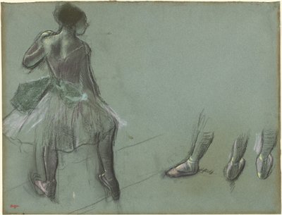 Tanečník viděný zezadu a tři studie nohou od Edgar Degas