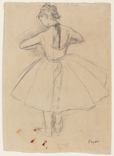 Tanečník stojící, pohled zezadu; Stojící tanečník, pohled zezadu, 1872-1873 od Edgar Degas