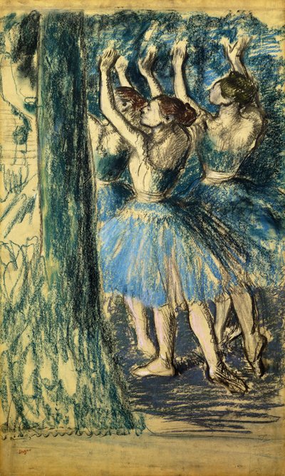 Tanečníci ve scéně; Danseuses en Scene, c. 1898 od Edgar Degas